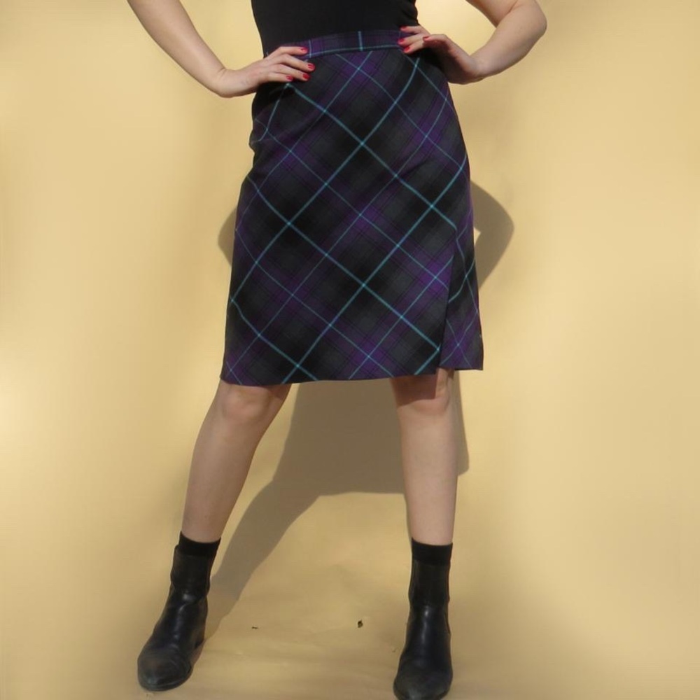 Y2K Purple Plaid Skirt